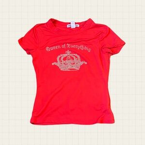 Red “Queen of Everything” Rhinestone T-Shirt